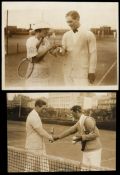 Two rare photographs of the champion boxer Georges Carpentier on the tennis court, at Pourville,