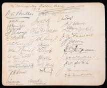 The autographs of the 1912-13 South African 'Springboks' rugby union team,