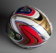 James Toseland's 2007 'double-victory' Brands Hatch WSB Suomy helmet, the red, white,