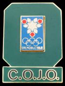 Rare Grenoble 1968 Winter Olympic Games Organising Committee member's badge,