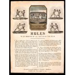 Rare and important 1743 broadside publishing the first codified set of Rules of Boxing formulated