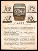 Rare and important 1743 broadside publishing the first codified set of Rules of Boxing formulated