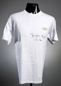 A T-shirt signed by the former President of the International Olympic Committee Jacques Rogge,