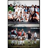 Two West Ham United signed large colour photographs, 12 by 16in.