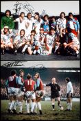 Two West Ham United signed large colour photographs, 12 by 16in.