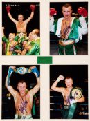 A group of four signed colour photographs of the boxing champion Billy Schwer, the 7 by 5in.