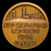 A London 1948 London Olympic Games participant's medal, designed by B Mackennal,