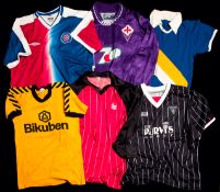 A group of 19 football shirts gained as swaps by the West Bromwich Albion kitman Dave Matthews with