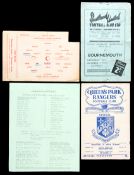 A collection of programmes mostly reserves issues, 1950s onwards, many single sheets.