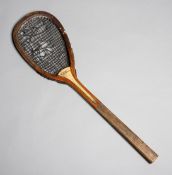 A real tennis racquet by Prosser & Sons of London,