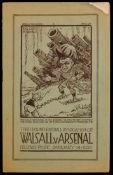 Walsall v Arsenal programme 14th January 1933,