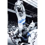 Signed Tottenham Hotspur 1967 F.A. Cup Final photograph, 12 by 8in.