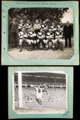 Two original b&w press photographs featuring George Robledo at Barnsley,