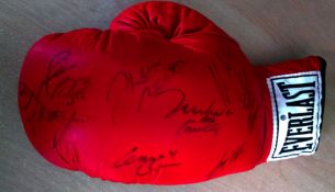 Boxing glove signed by nine former world heavyweight champions,