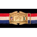 A Golden Gloves 1933 lightweight runner-up belt awarded to Ernie Smith of Ireland after defeat to