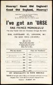 Ras Prince Monolulu "I've got an 'Orse" tipster sheet for the 1964 Derby and Oaks,