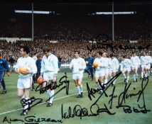 Signed Tottenham Hotspur 1967 F.A. Cup Final photograph, 10 by 8in.