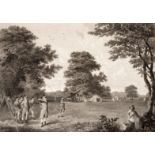 After James Heath (1757-1834) ARCHERY AT BLACKHEATH a rare engraving published in 1789 by Joseph