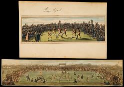 Panoramic print of a boxing match mid-19th century,