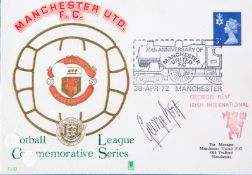 George Best signed Manchester United 70th anniversary postal cover,