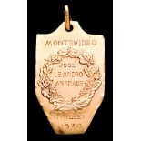 Jose Andrade gold Uruguay winner's medal from the inaugural FIFA World Cup in 1930,