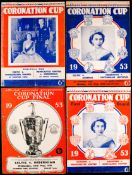 Four 1953 Coronation Cup programmes,