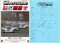 Stefan Bellof and Derek Bell signed 1984 Silverstone 1000 Kms programme,