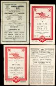 40 Arsenal programmes dating between seasons 1946-47 and 1949-50, 36 homes, some reserves issues,