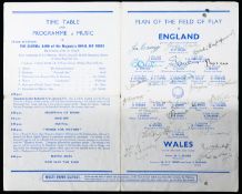 Autographed England v Wales wartime international programme played at Wembkey 27th February 1943,