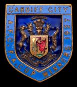 A Cardiff City supporter's badge commemorating the famous 1927 F.A.