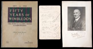 Lawn tennis memorabilia relating to Percy Rootham, Vice President of the LTA in 1922,