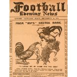 Football Evening News front page 14th September 1901 featuring a Tottenham Hotspur "Rip" cartoon