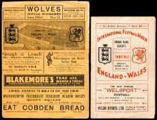 Two England v Wales international programmes, at Molineux 5th February 1936,