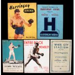 Three boxing programmes featuring Walter Neusel, v Ben Foord at Harringay Arena 18.11.