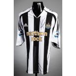 Alan Shearer: a signed black & white striped Newcastle United No.