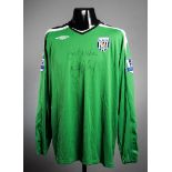 Dean Kiely: a signed green West Bromwich Albion goalkeeping jersey from the unsponsored 2008-09