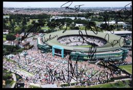 Signed aerial photograph of the All England Club during the Lawn Tennis Championships, 12 by 8in.