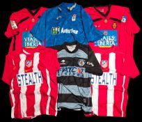 Six Spanish football club jerseys, two RCD Mallorca jerseys, a Sergio Ballesteros red No.