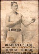 A 19th century American boxing poster promoting the appearance of Herbert A.