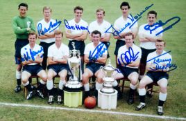 Signed Tottenham Hotspur 1960-61 Double Winners photograph, 10 by 8in.