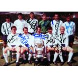 Signed Tottenham Hotspur 1967 F.A. Cup Final photograph, 10 by 8in.