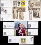 A collection of cricket autographs, contained in four binder files,