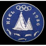 Berlin 1936 Olympic Games badge for the sailing competitions at Kiel,