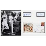 A Four Minute Mile presentation signed by Roger Bannister and Chris Chataway,