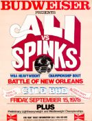 1978 Muhammad Ali v Leon Spinks II Budweiser original promotional poster, Ali-Spinks rematch,