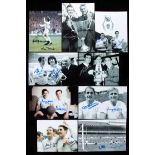 A group of 9 double-signed photographs of Tottenham Hotspur players from the 1960s,