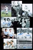 A group of 9 double-signed photographs of Tottenham Hotspur players from the 1960s,