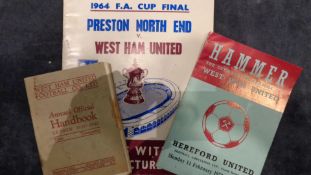 A West Ham United 1939-40 handbook, sold together with a 1964 F.A.