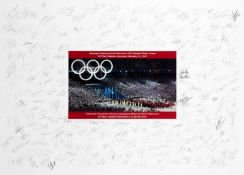 A Vancouver 2010 Winter Olympic Games Opening Ceremony photographic print signed profusely to the