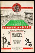 Sunderland v Manchester United programme 8th March 1952